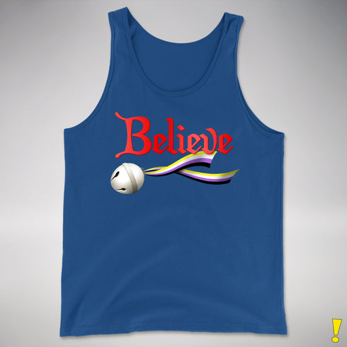 Believe Nonbinary Pride Jingle Bell Premium Tank Top - Royal Blue